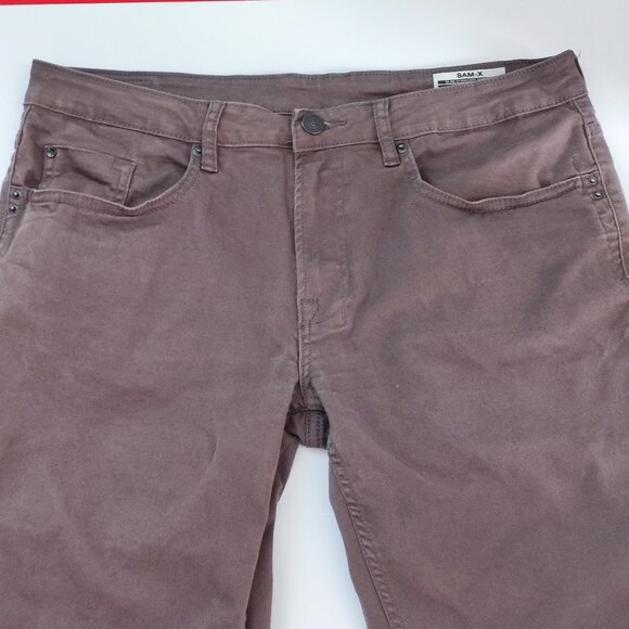 Buffalo David Bitton Sam-X slim straight cotton pants grey men's size 34x30 - Picture 2 of 13